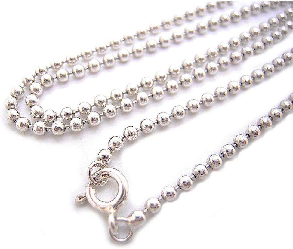SILVER ボールチェーン 16インチ（40cm） ＆ 30インチ（75cm） 楽天市場】ボールチェーン 直径約4.5mm 40cm シルバー925
